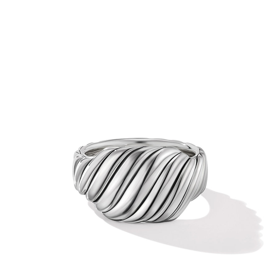 Sculpted Cable Contour Ring in Sterling Silver