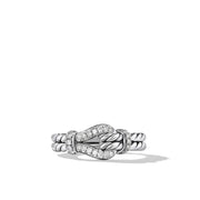 Thoroughbred Loop Ring in Sterling Silver with Pave Diamonds