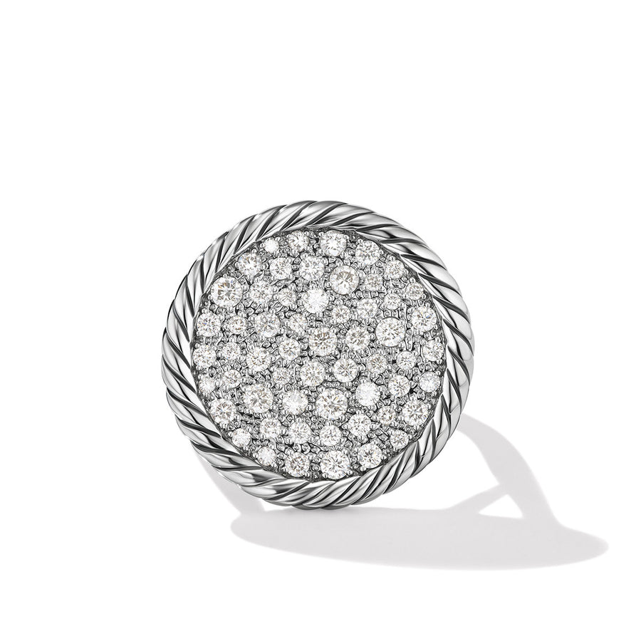 DY Elements Ring in Sterling Silver with Pave Diamonds