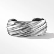 Cable Edge Cuff Bracelet in Recycled Sterling Silver