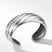 Cable Edge Cuff Bracelet in Recycled Sterling Silver