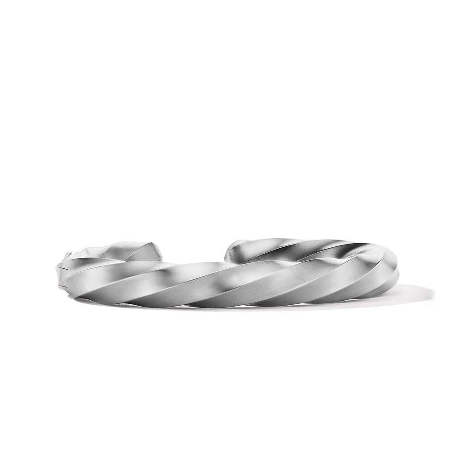 Cable Edge Cuff Bracelet in Recycled Sterling Silver