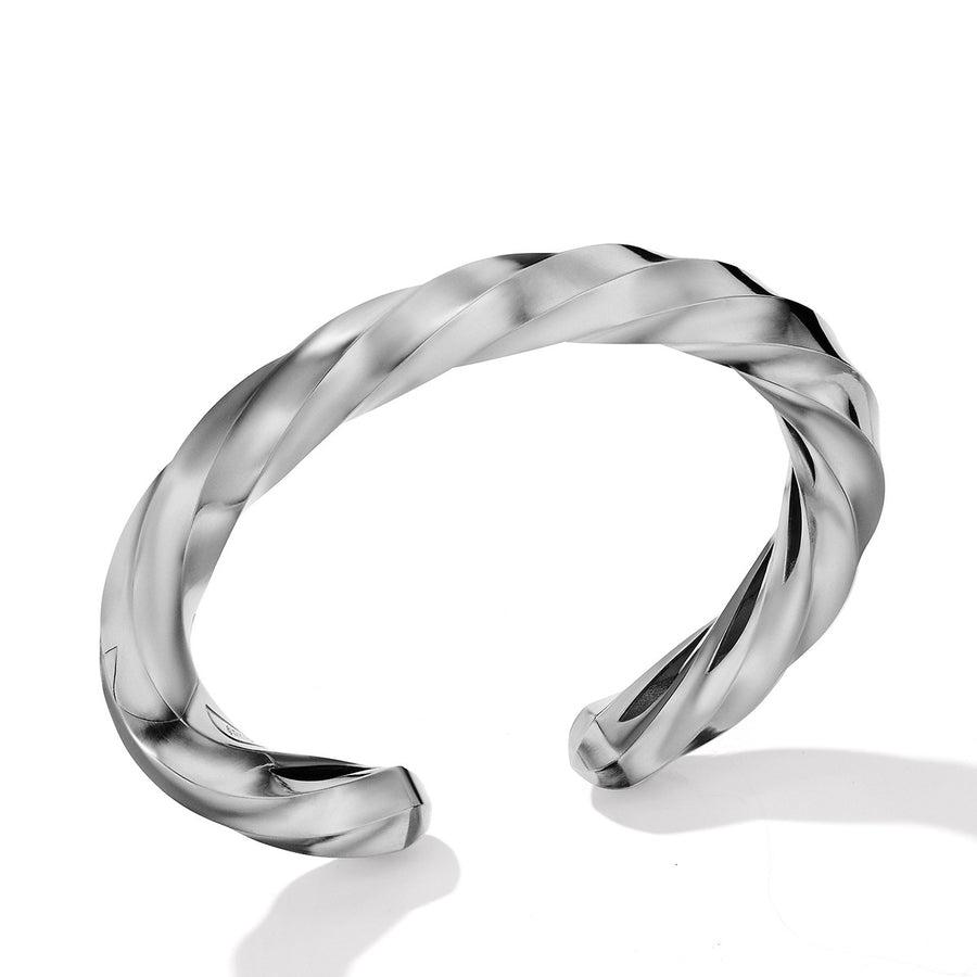 Cable Edge Cuff Bracelet in Recycled Sterling Silver