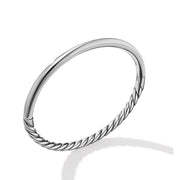 Sculpted Cable and Smooth Bracelet in Sterling Silver