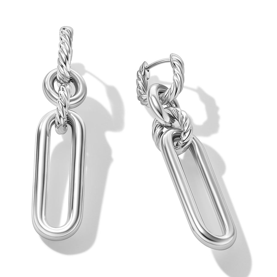 Lexington Double Link Drop Earrings in Sterling Silver
