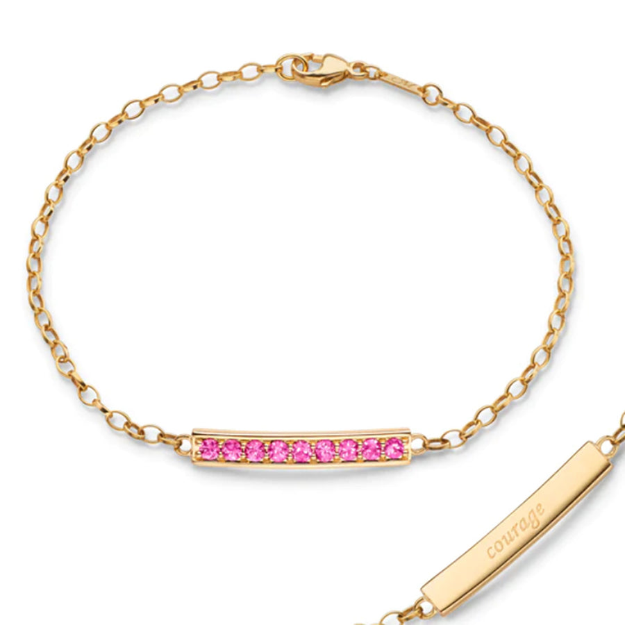 Pink Sapphire Courage Petite Poesy Bracelet