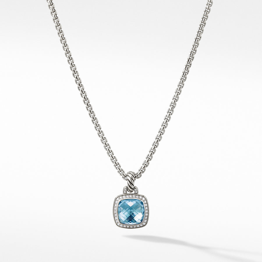 Pendant with Blue Topaz and Diamonds