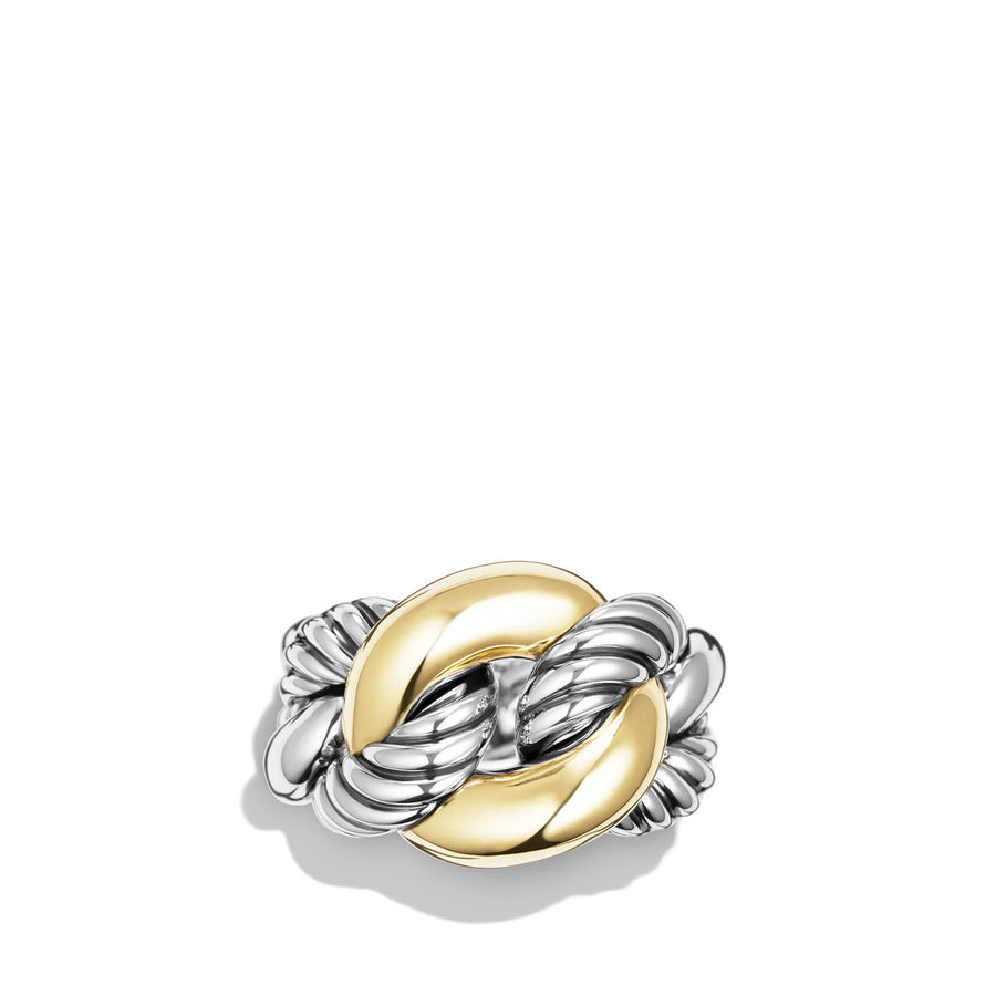 Belmont Curb Link Ring with 18K Gold