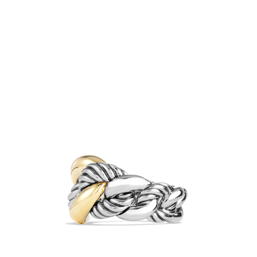 Belmont Curb Link Ring with 18K Gold