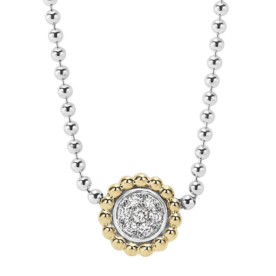 Two Tone Diamond Pendant Necklace