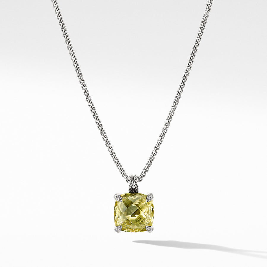 Chatelaine Pendant Necklace with Lemon Citrine and Diamonds