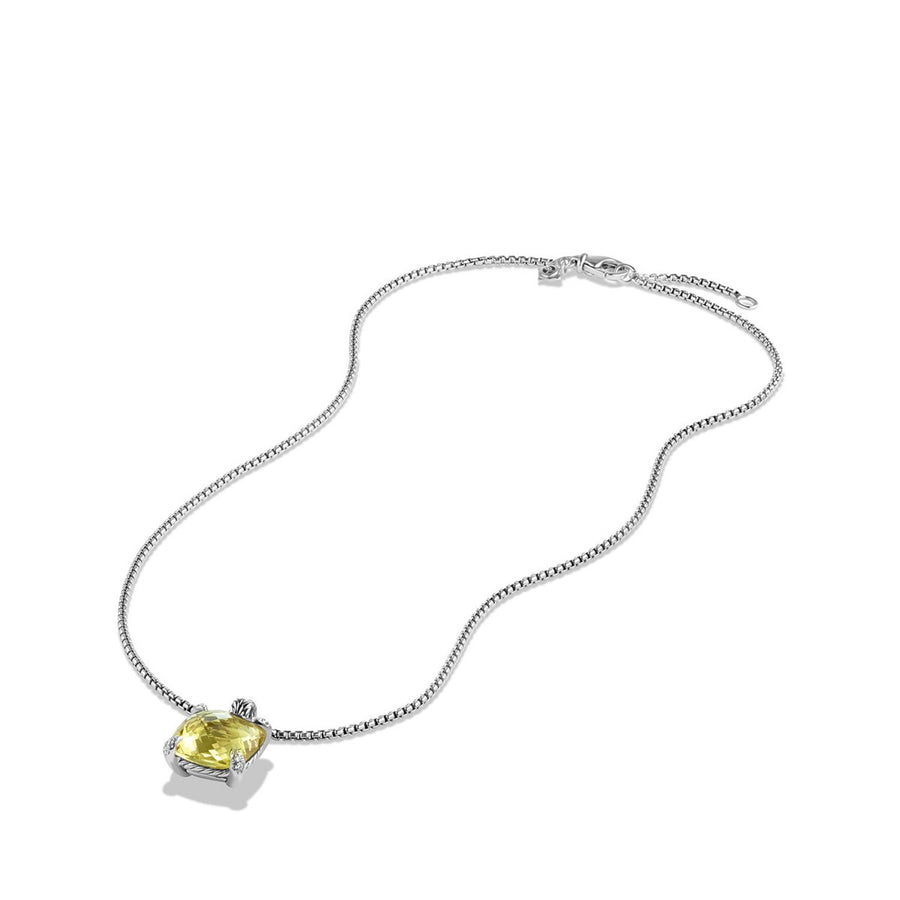 Chatelaine Pendant Necklace with Lemon Citrine and Diamonds