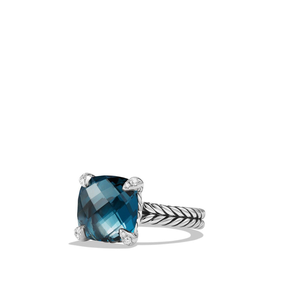 Chatelaine Ring with Hampton Blue Topaz and Diamonds