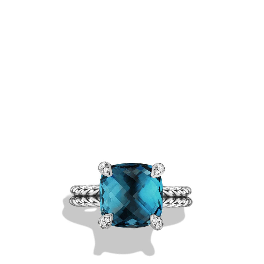 Chatelaine Ring with Hampton Blue Topaz and Diamonds