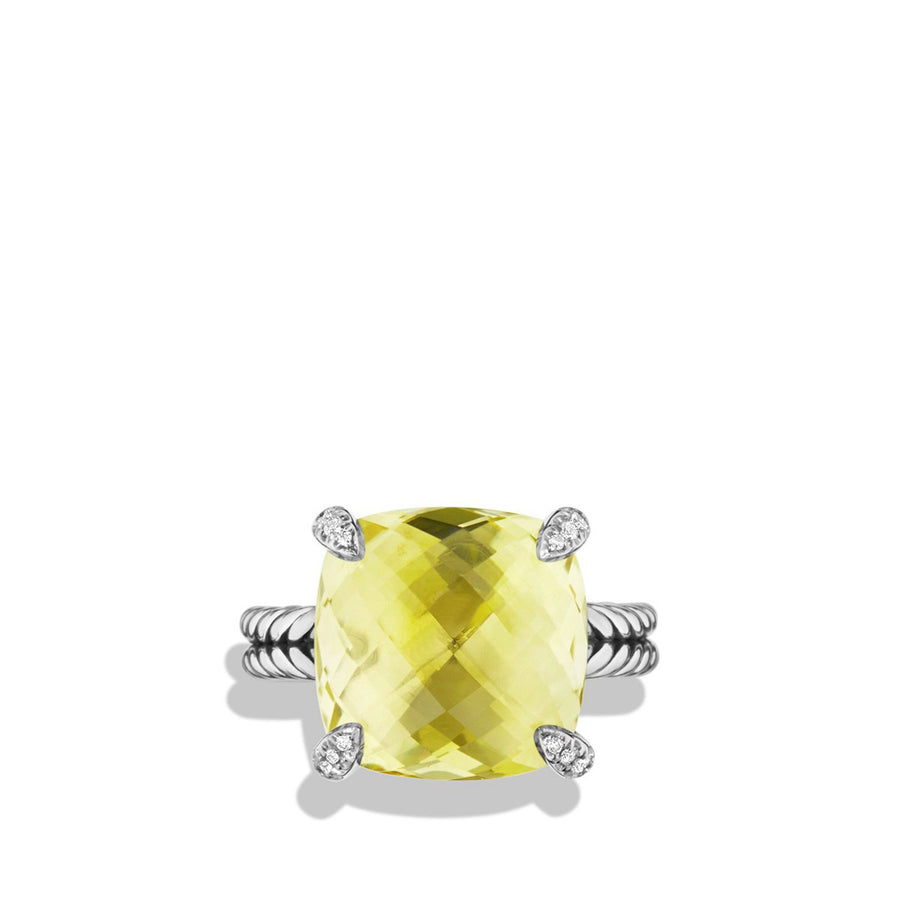 Chatelaine Ring with Lemon Citrine and Diamonds