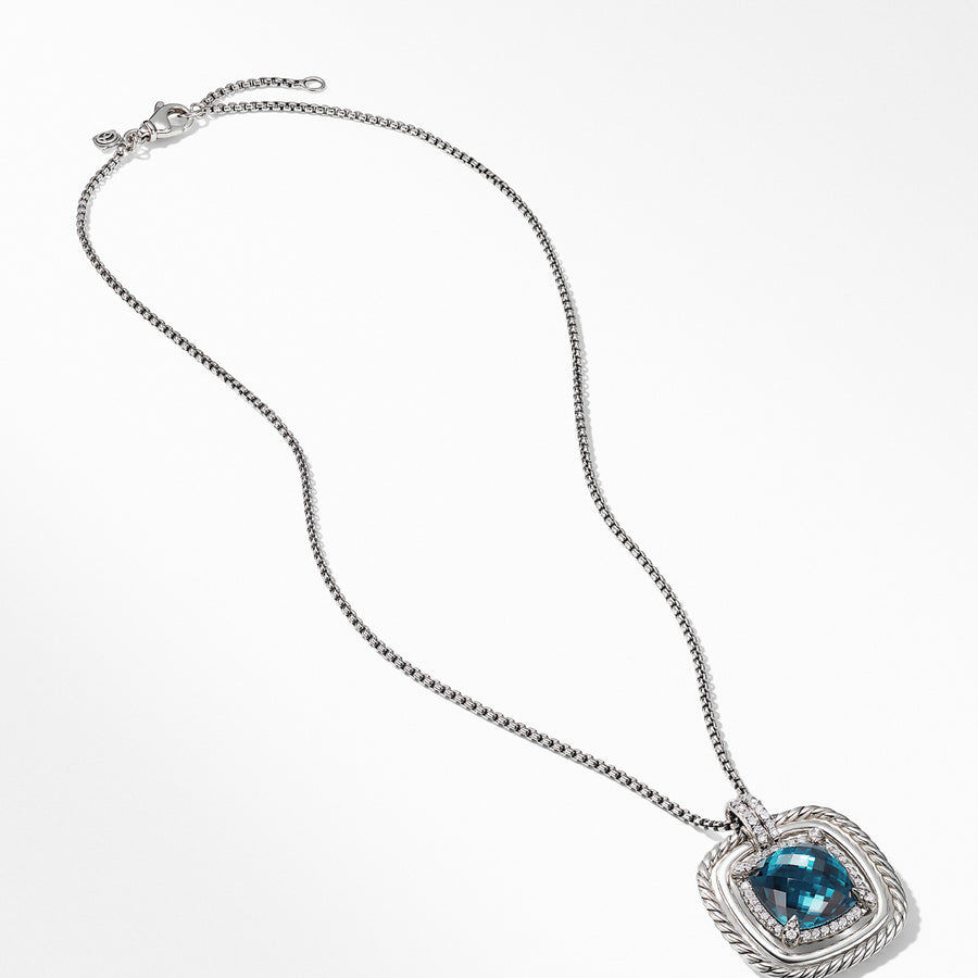 Chatelaine Pave Bezel Necklace with Hampton Blue Topaz and Diamonds
