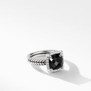 Chatelaine Pave Bezel Ring with Black Onyx and Diamonds