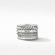 Stax Wide Ring with Diamonds
