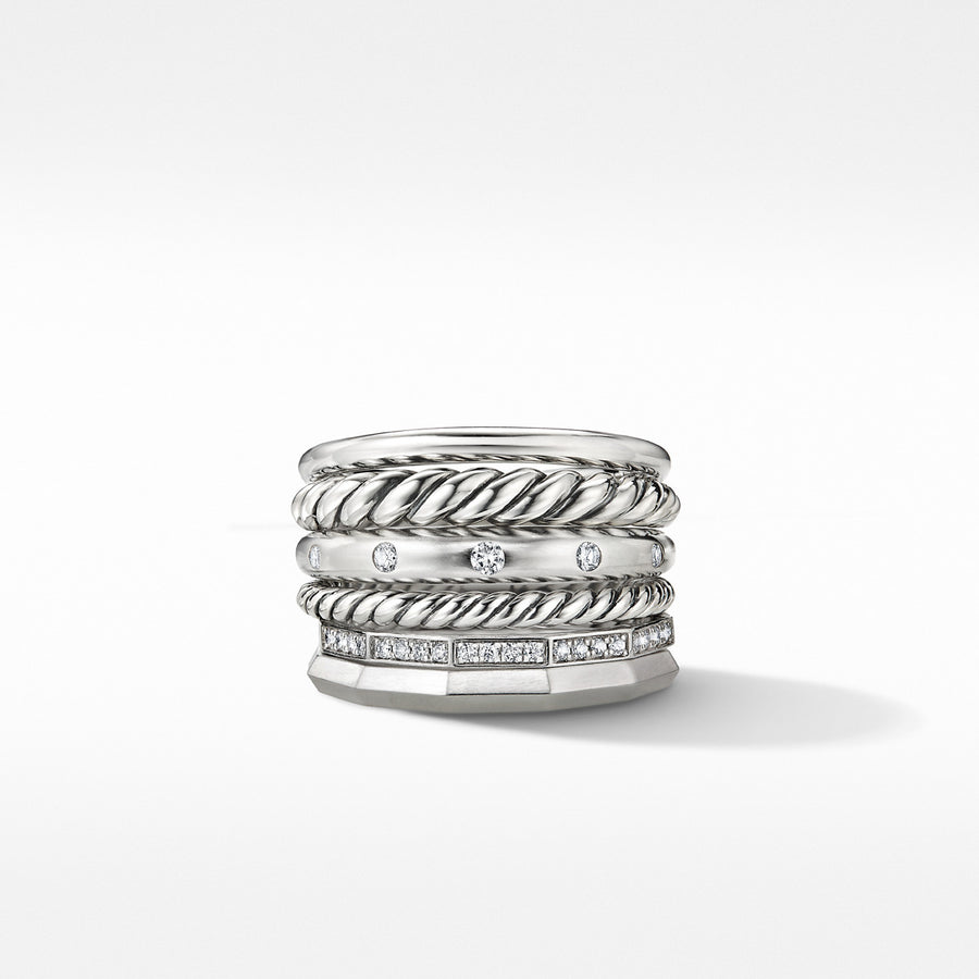 Stax Wide Ring with Diamonds