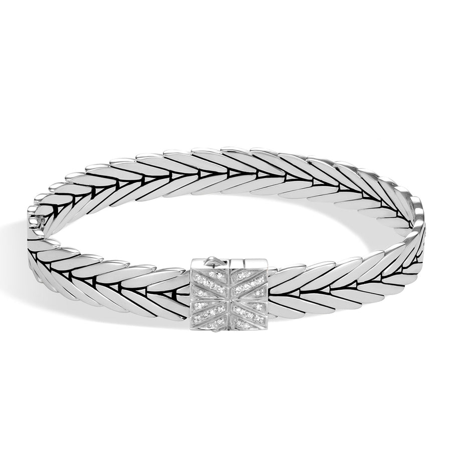 Modern Chain Silver Diamond Small Bracelet