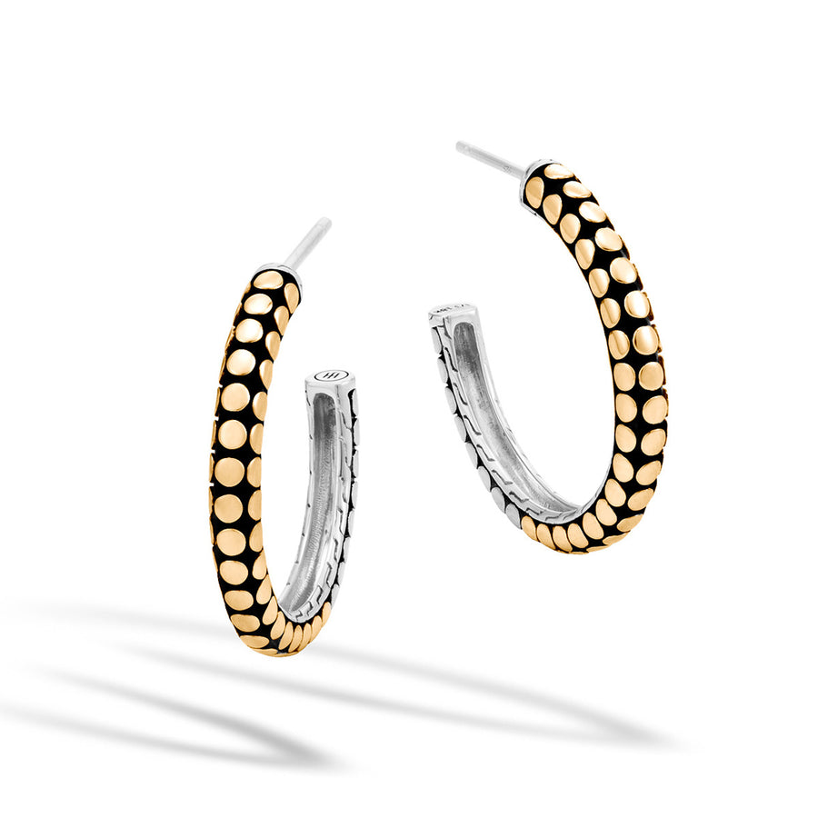 Dot Gold and Silver Small Hoop Earrings