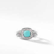 Petite Albion Ring with Turquoise and Diamonds