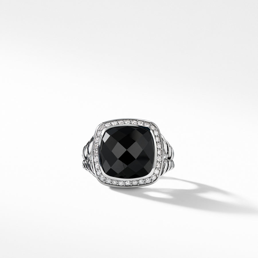 Ring with Black Onyx and Diamonds