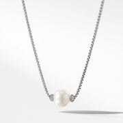 Solari Pendant Necklace with Diamonds and Freshwater Pearl