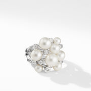 Large Pearl Cluster Ring with Diamonds