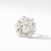 Large Pearl Cluster Ring with Diamonds