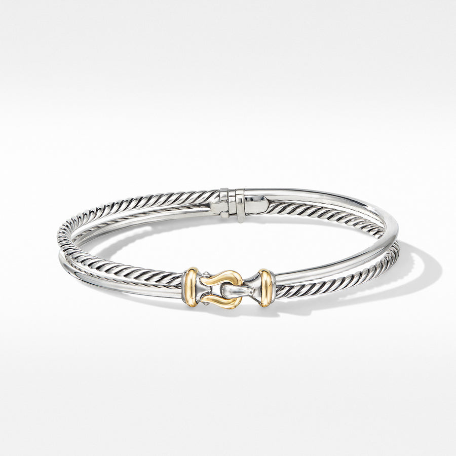 Two-Row Buckle Bracelet with 18K Yellow Gold