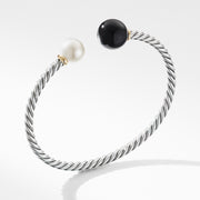 Solari XL Cable Bracelet with Black Onyx, Pearl and 14K Yellow Gold