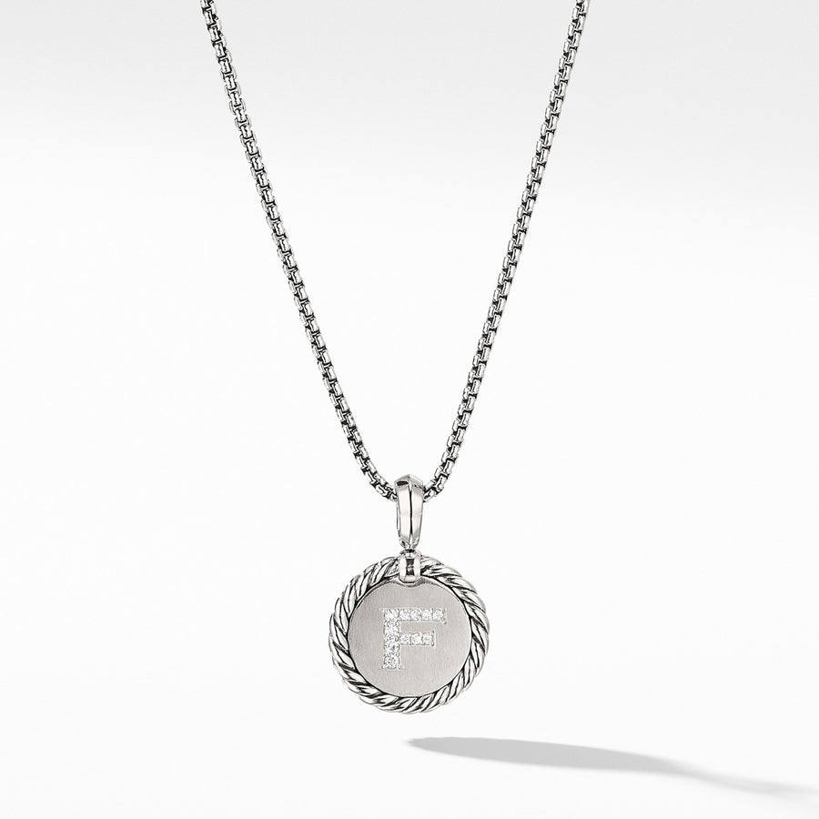 Initial Charm Necklace with Diamonds