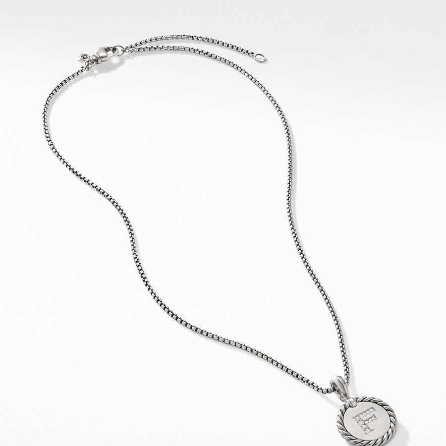 Initial Charm Necklace with Diamonds