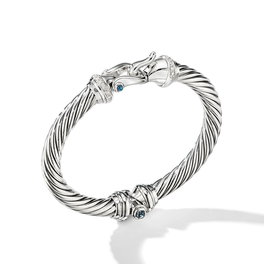 Cable Buckle Bracelet with Hampton Blue Topaz and Diamonds