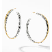 Crossover XL Hoop Earrings with 18K Yellow Gold