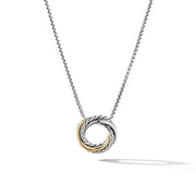 Crossover Mini Pendant Necklace with 18K Yellow Gold