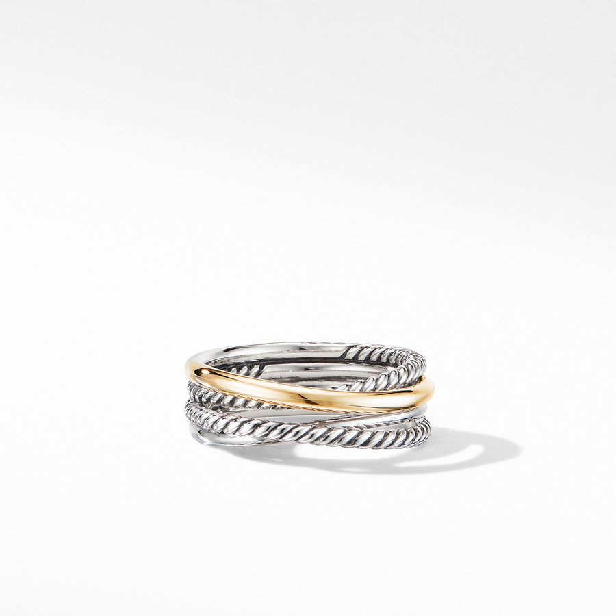 Crossover Narrow Ring with 18K Yellow Gold
