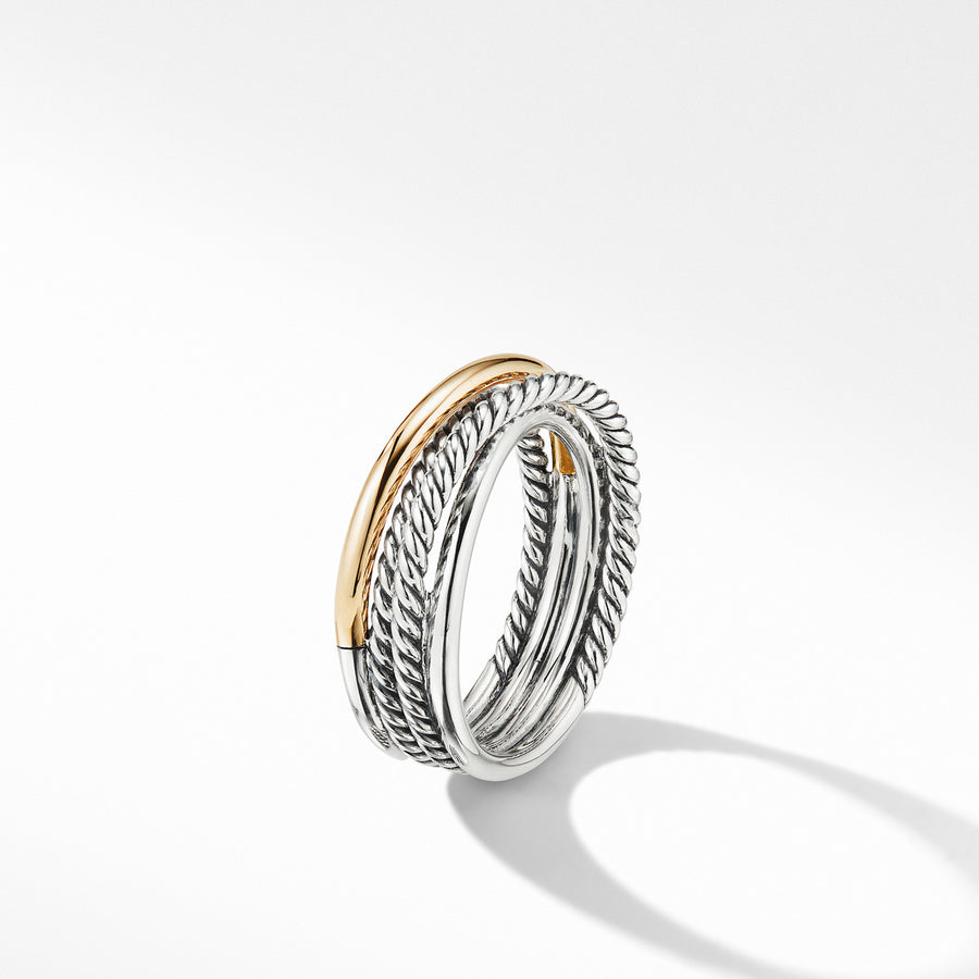 Crossover Narrow Ring with 18K Yellow Gold