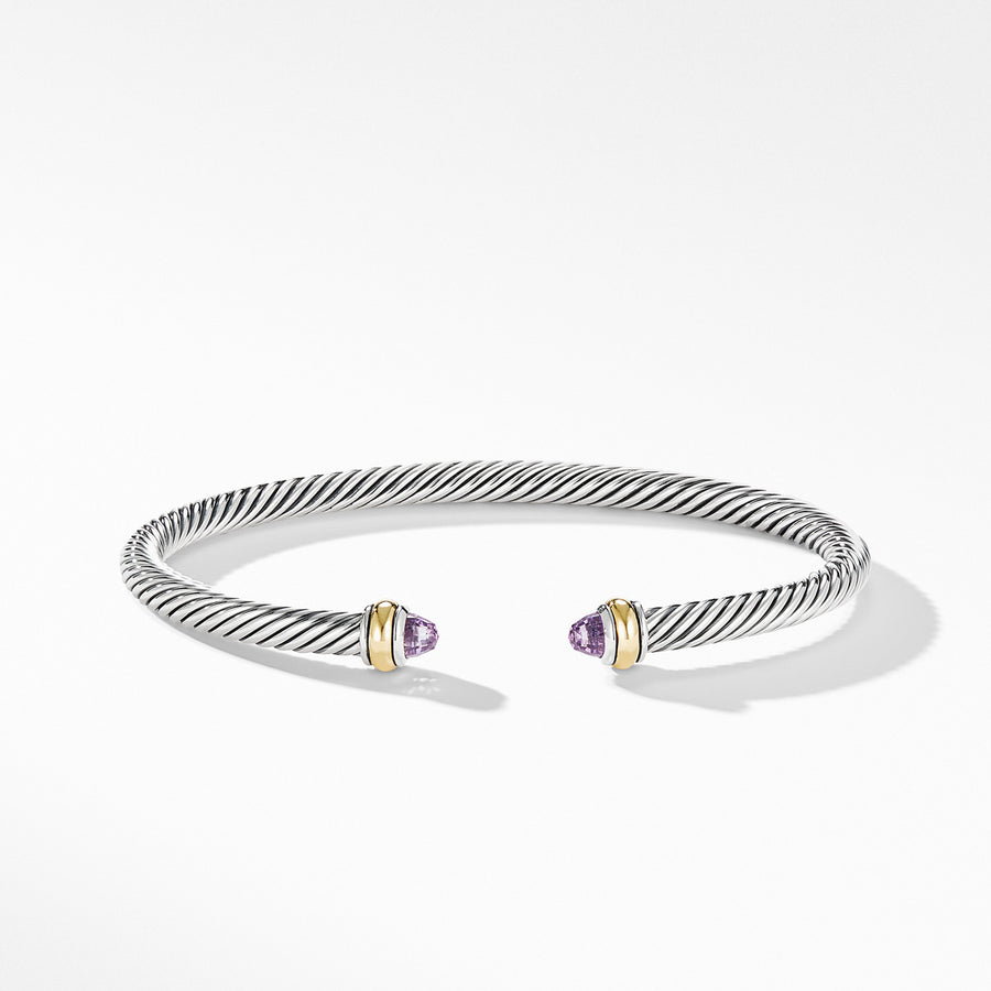 Cable Classic Bracelet with Amethyst and 18K Yellow Gold