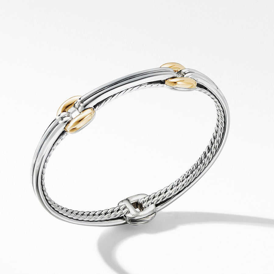 Thoroughbred Double Link Bracelet with 18K Yellow Gold