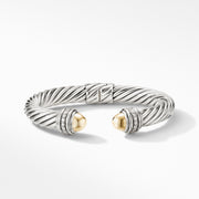 Cable Bracelet with 18K Yellow Gold Domes and Diamonds