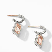 Novella Drop Earrings with Morganite, Pave Diamonds and 18K Rose Gold