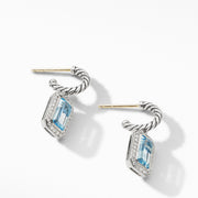 Novella Drop Earrings with Blue Topaz and Pave Diamonds