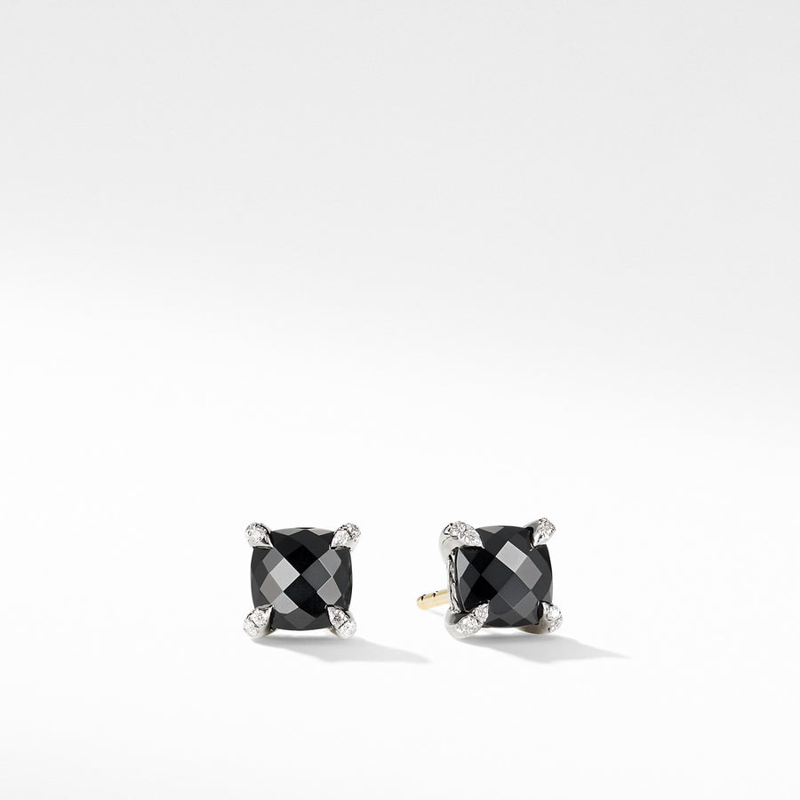 Chatelaine Stud Earrings with Black Onyx and Diamonds