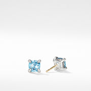 Chatelaine Stud Earrings with Blue Topaz and Diamonds