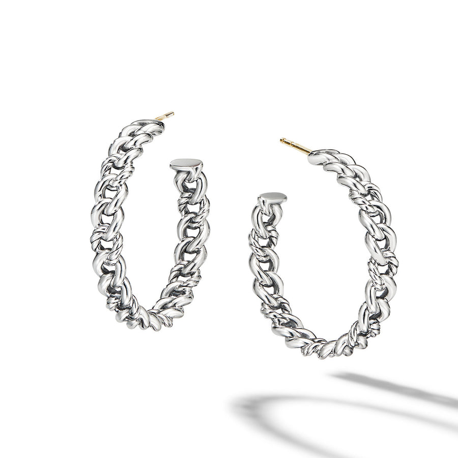 Belmont Curb Link Medium Hoop Earrings