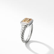 Novella Ring with Champagne Citrine, Pave Diamonds and 18K Rose Gold