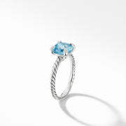 Chatelaine Ring with Blue Topaz and Diamonds