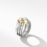 Thoroughbred Cushion Link Ring with 18K Yellow Gold